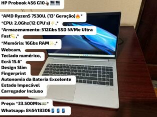 Laptop HP Probook G10, AMD Ryzen5 (13° Geração)