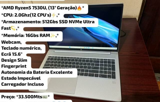 Laptop HP Probook G10, AMD Ryzen5 (13° Geração)