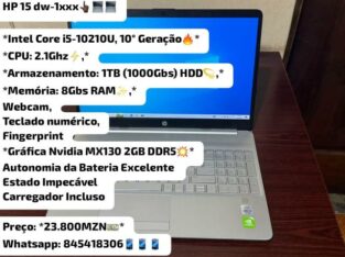 Laptop HP i5-10th Gen. Com Gráfica Nvidia 2Gbs DDR 5 Dedicada