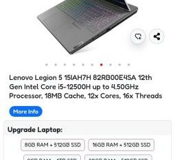 Lenovo LEGION 5 15IA7H 15.6″ Core I5-12500H 16GB 1TB-SSD RTX 3060 SELADOS