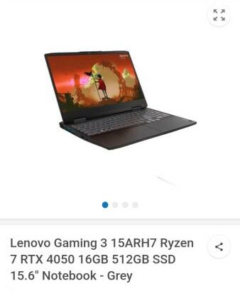 Lenovo IDEAPAD Gaming 3 15.6″ 15ARH7 AMD RYZEN 7 RTX 4050 16GB 512GB SSD SELADOS