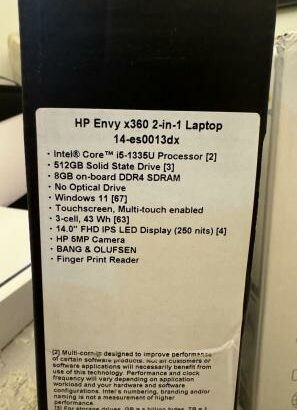 HP Envy x360 14” FHD es0013dx, Core i5-1335U 13th Gen, 8GB Ram, 512GB SSD, Touch Screen, B&O, Fingerprint, Silver, Win11 – 63.000 MT