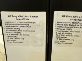 HP Envy x360 14” FHD es1023dx, Core 7 150U, 16GB Ram, 512GB SSD, Touch Screen, B&O, Fingerprint, Silver, Win11 Pro