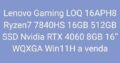 Laptop Lenovo Gaming LOQ 16APH8 Ryzen 7 a venda