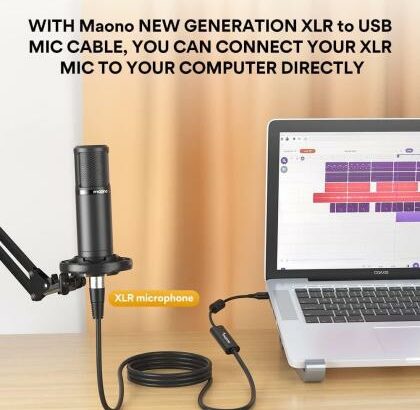 Cabo de microfone Maono AU-XU01 10FT USB para XLR🎶