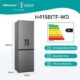 GELEIRA HISENSE H310BIT WD 223L WD TITANIUM INOX. NOVAS. J25