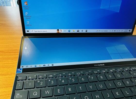 Promoção  ASUS ZenBook Duo 14 UX482  Tela Dupla TouchScreen Core i7-1195G7,2.90GHZ  16 DDR4 SDRAM  1TB SSD NVMe GeForce MX450 2 GB VRAM ScreenPad Plus