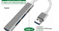 Adaptador hub usb 3.0 4 em 1 type-C