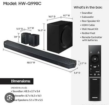 SAMSUNG SOUNDBAR Q990C 11.1.4 2023 SELADO POR ENCOMENDA