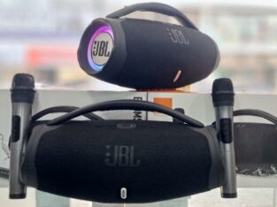 JBL BOOMBOX 3 SMALL COM 2 MICROFONES DE BOA QUALIDADE (GENÉRICO). SOM, NOVOS E SELADOS
