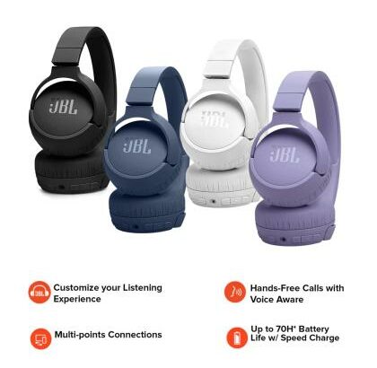 JBL Headphones Tune 670NC, Adaptive  Noise Cancelling. Tune 670, NOVOS, SELADOS