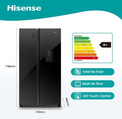 GELEIRA HISENSE 670WD DUAS PORTAS COM ESPELHO SELADA