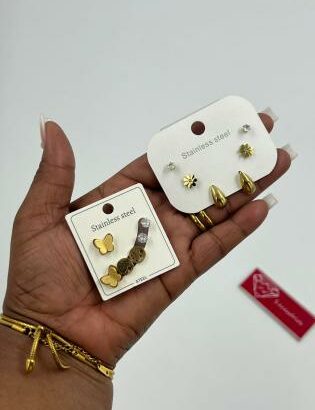 Conjunto de brincos inoxidáveis 864684314