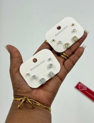 Conjunto de brincos inoxidáveis 864684314