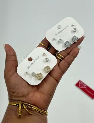 Conjunto de brincos inoxidáveis 864684314