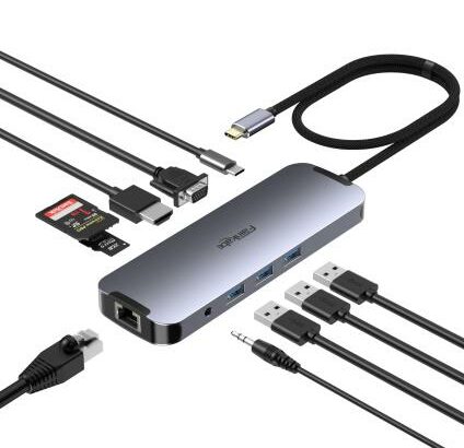 10 PORT USB-C DOCKING HUB Selados Entregas